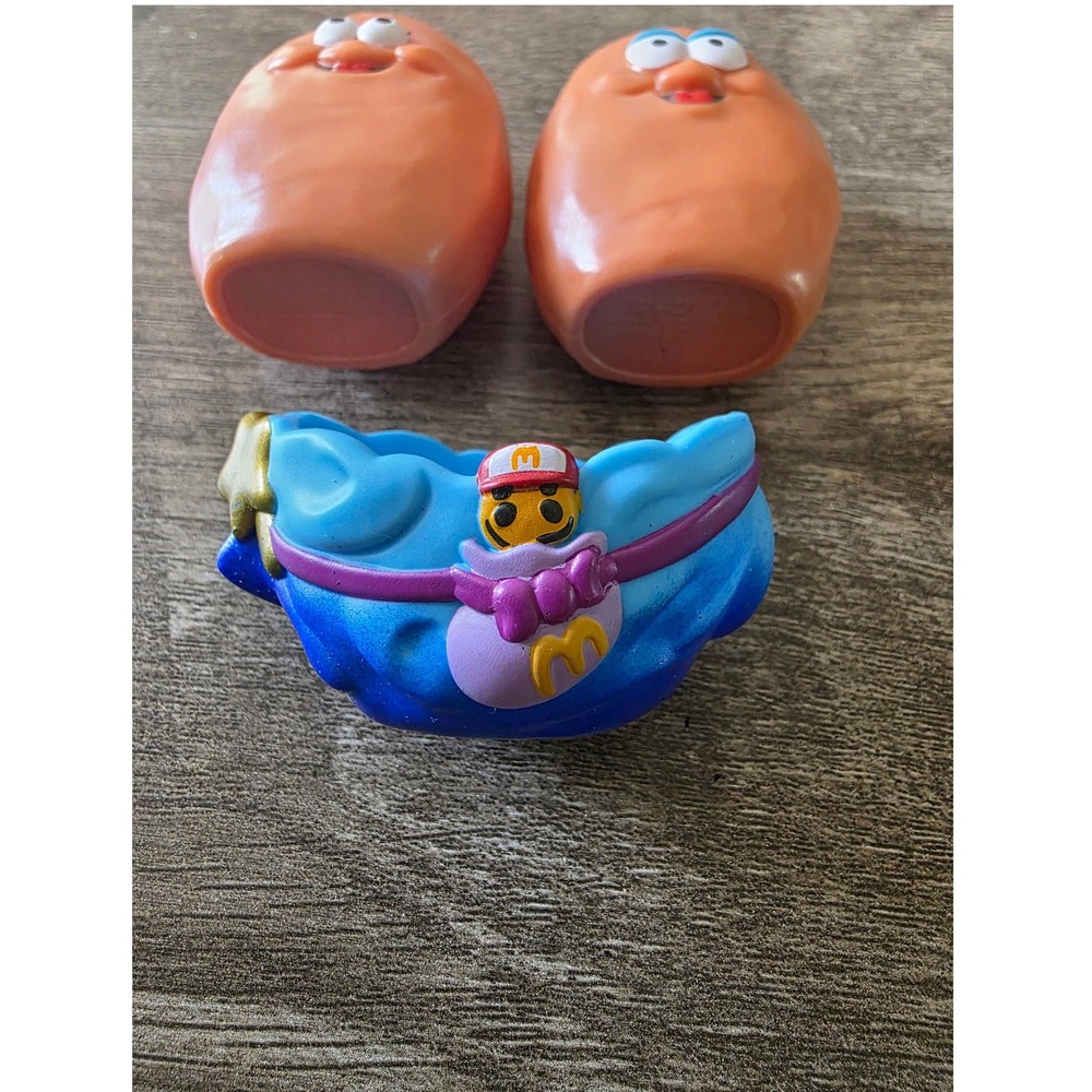 Vintage McDonalds Happy Meal McNugget Buddies Figures with Blue Wave Base Set - Picture 2 of 3